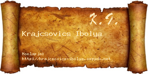 Krajcsovics Ibolya névjegykártya